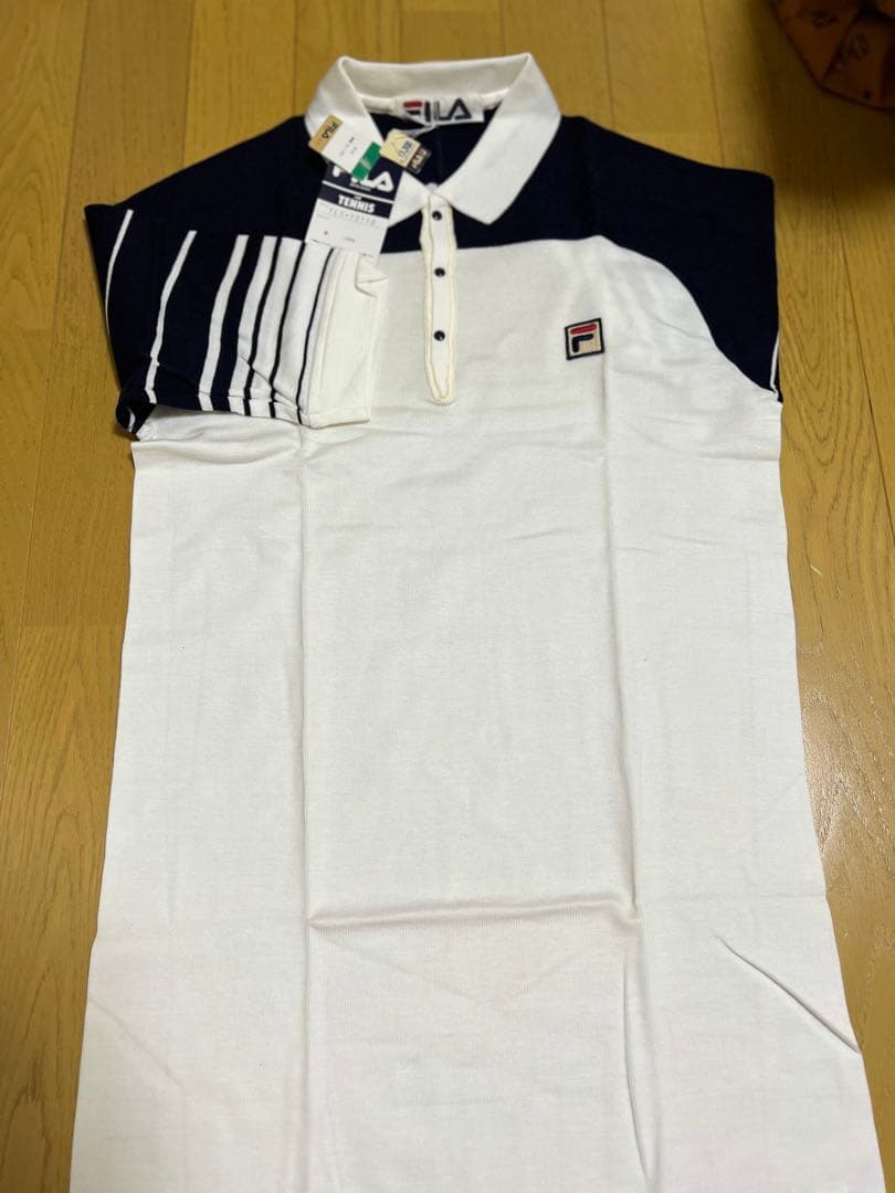 FILA ポロシャツ ホワイト/ネイビー　新品未開封