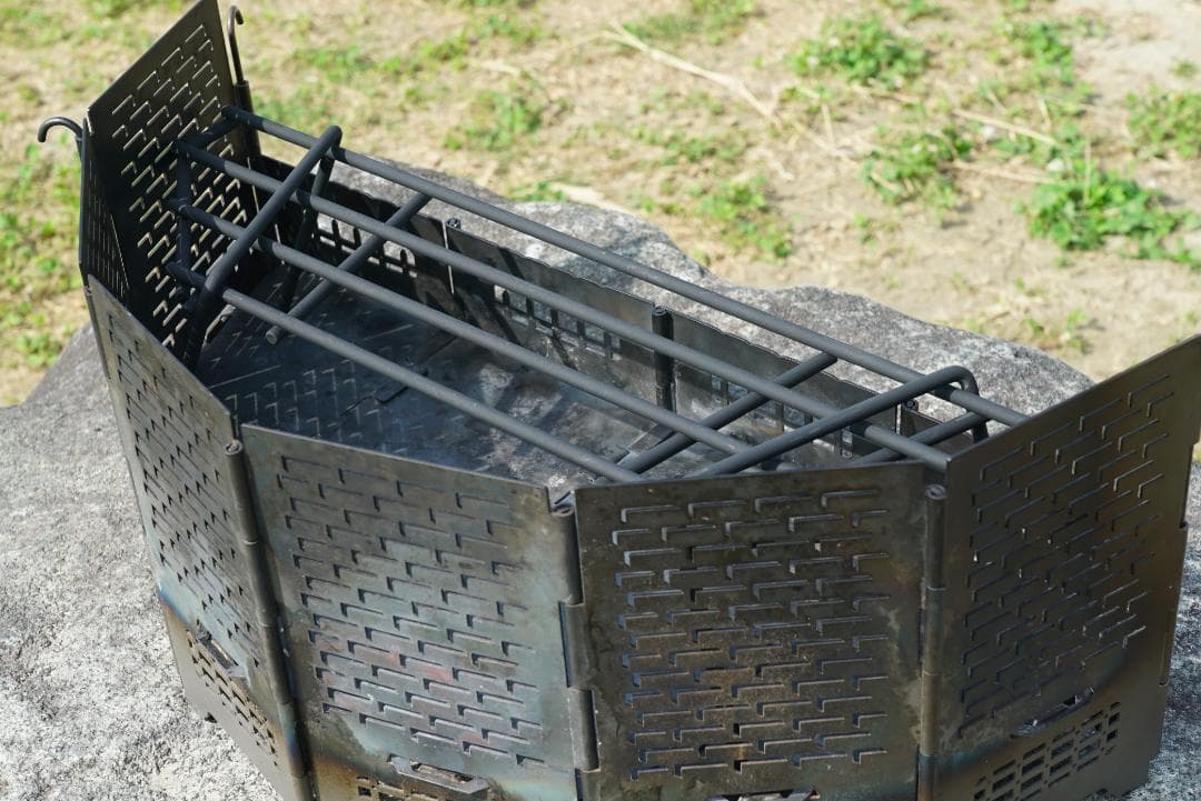 ロダン焚き火台対応　ミカヅキロストル & 専用スタンド 耐熱焼付塗装セット