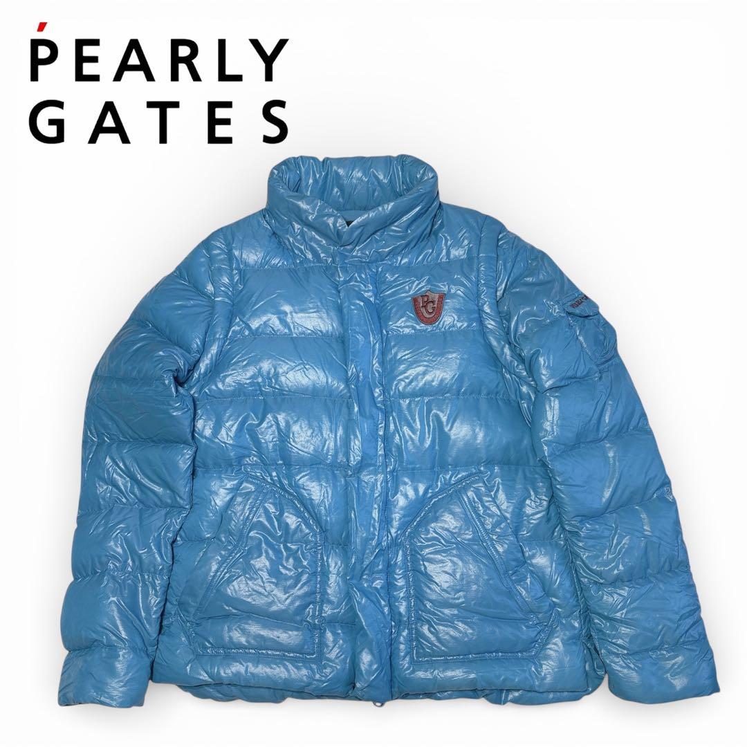 美品　PEARLY GATES パーリーゲイツ　ダウンジャケット　ブルー　ベスト