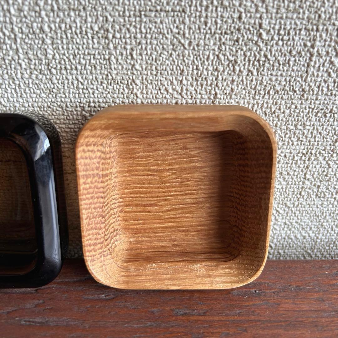 イッタラ◆ヴィトリーニ　ガラス&オーク　ブラウン系　小物入れ　北欧雑貨　廃盤品