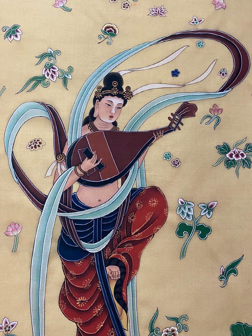 张大千 飞天仕女 中国画 掛け軸 水墨画 和室 玄関 茶室 壁掛け 美術品