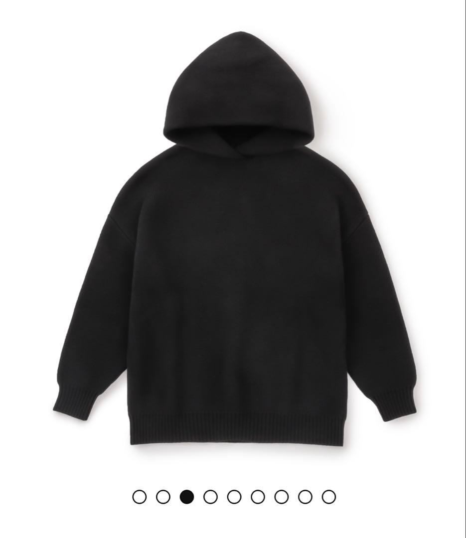 ミュージシャン nilduenilun EMBROIDERY KNIT HOODIE BLACK