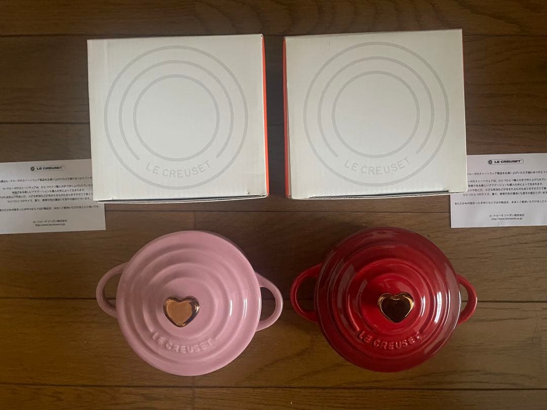 LE CREUSET ミニココット ゴールドハートツマミ2個セット