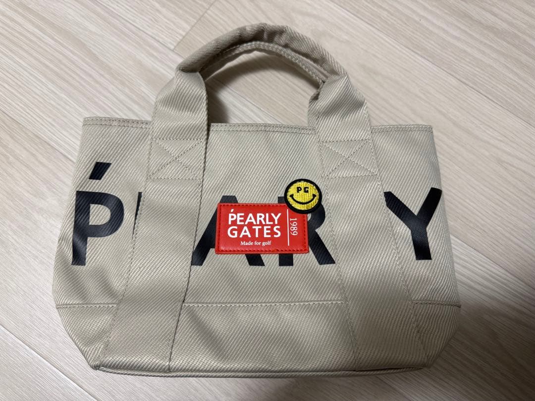 PEARLY GATES ベージュキャンバスバッグ