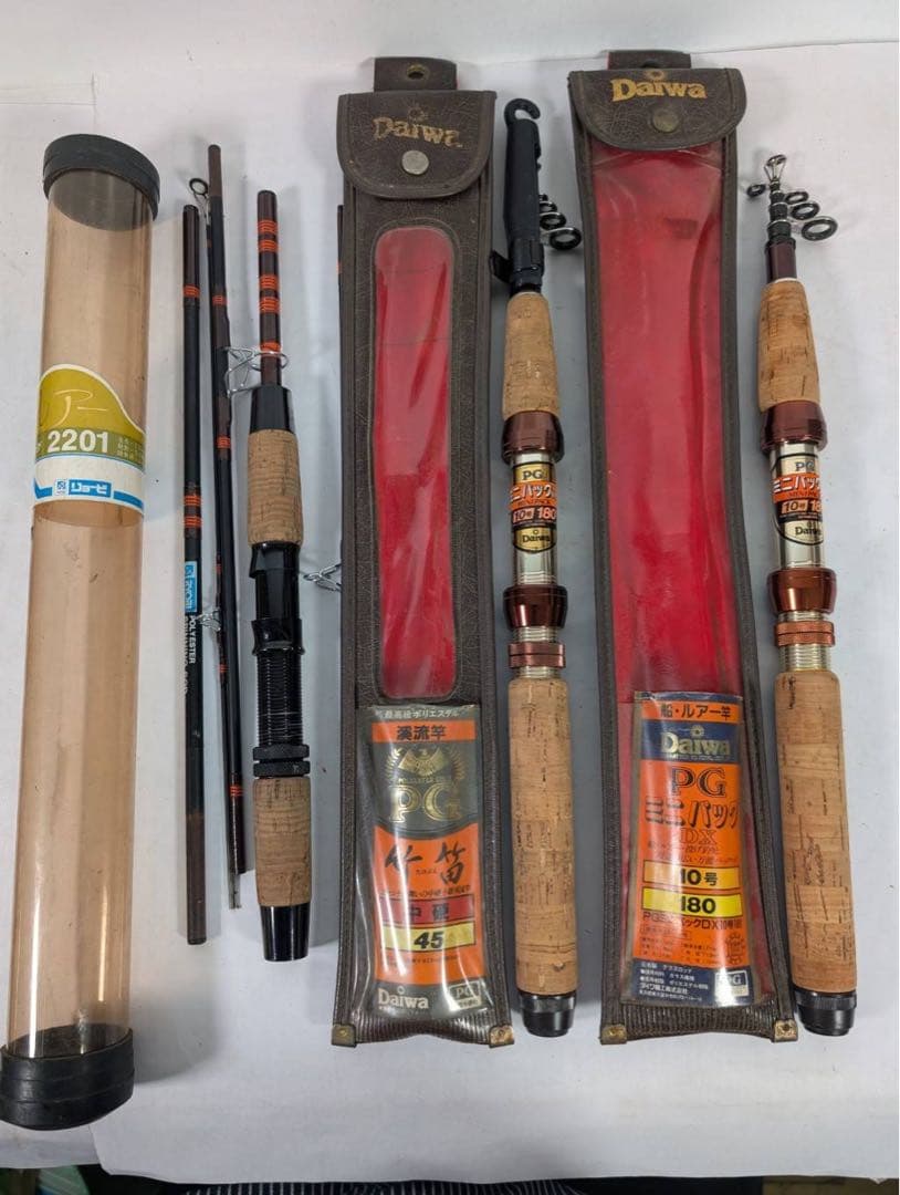 【蔵出し品】渓流竿　まとめ　Daiwa カーボンロッド　中硬　超硬　雨子　岩魚