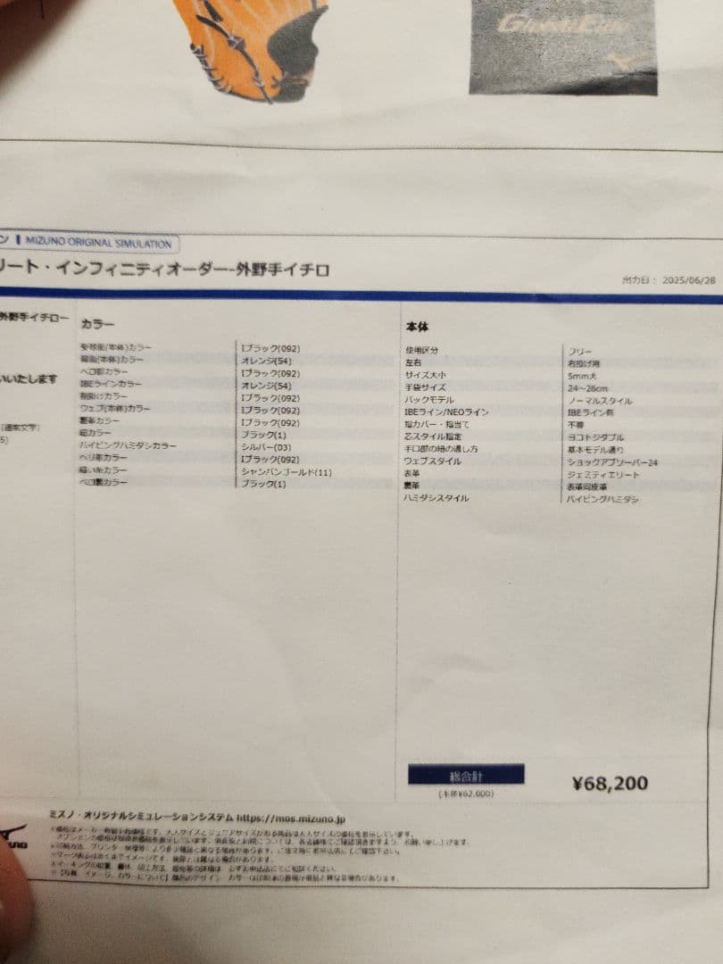 最終価格　イチローモデル硬式オーダーグラブ　ミズノ　外野手用　5mmアップ　限定