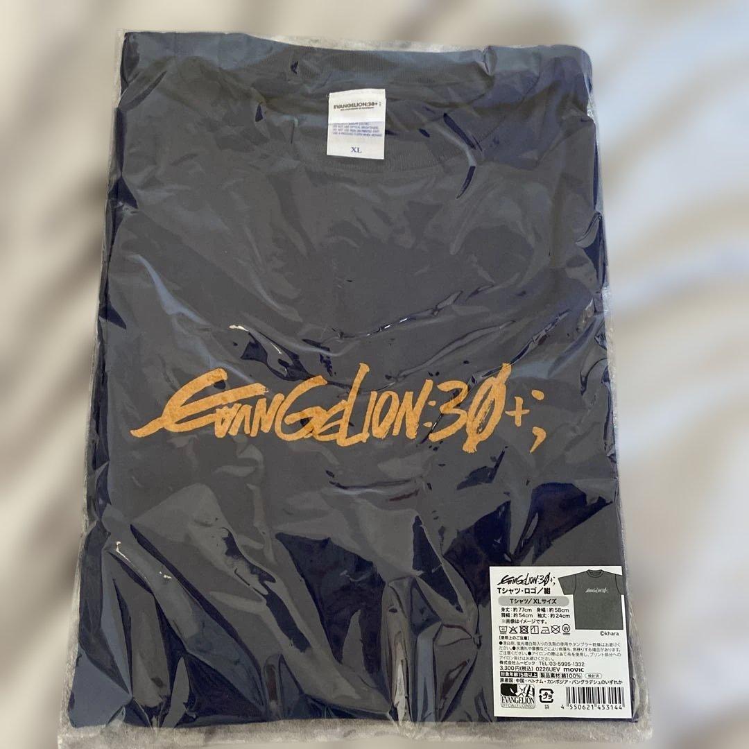【EVANGELION:30+；】Tシャツ・ロゴ/紺　XL エヴァ　フェス