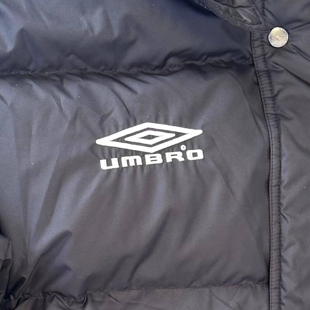 umbro アンブロ　ロングダウンジャケット ベンチコート黒 フード付XOサイズ