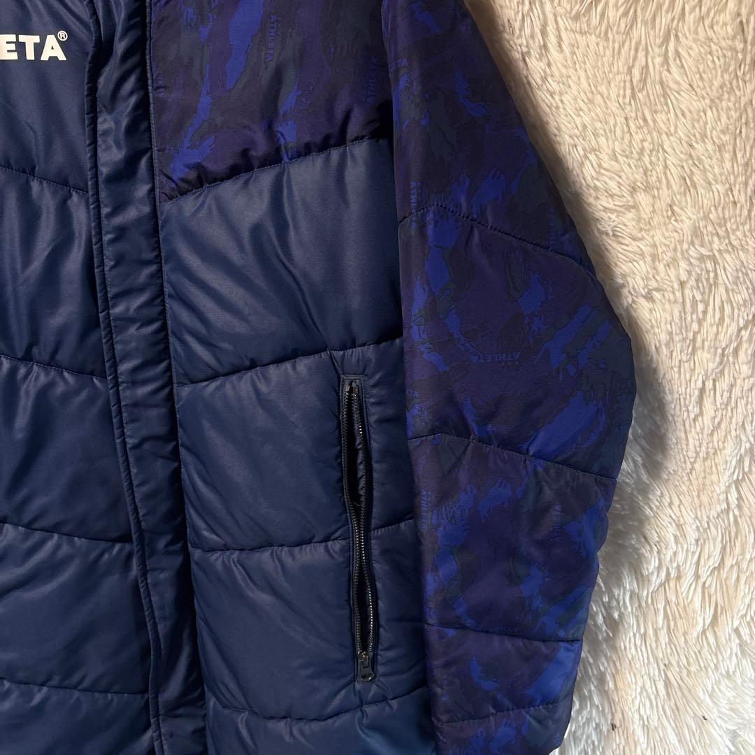 ATHLETA ✨アスレタ　ネイビー✖️カモフラ ベンチコート M ロングコート