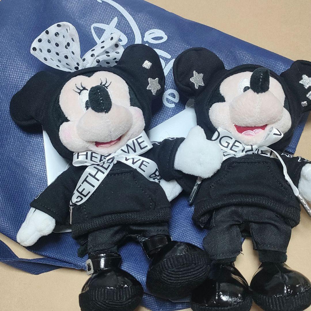 ディズニーストア ぬいぐるみキーチェーンblack style ミッキー ミニー