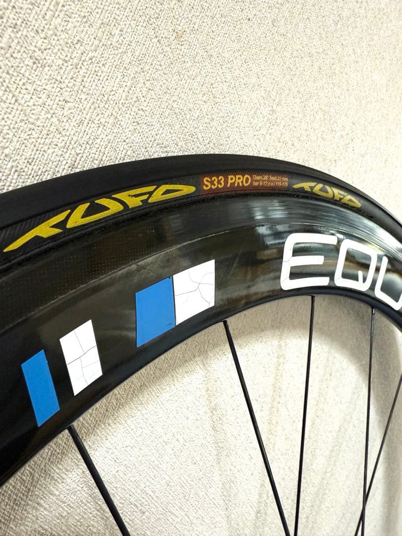 軽量カーボン チューブラー ホイール カンパフリー ブレーキシュー+タイヤ付き