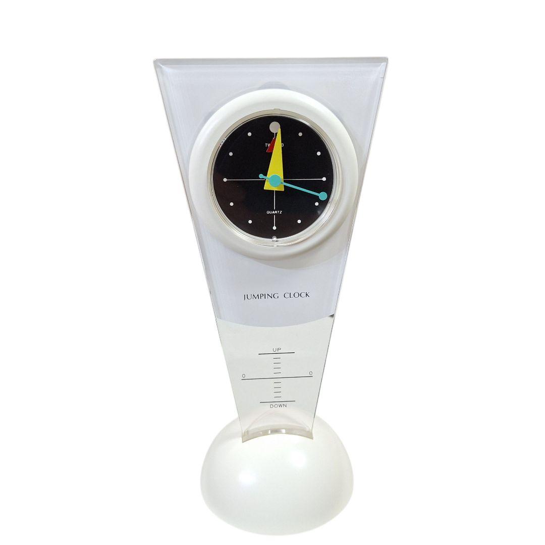 TWINBIRD　JUMPING CLOCK モダンステップ　白　　昭和レトロ