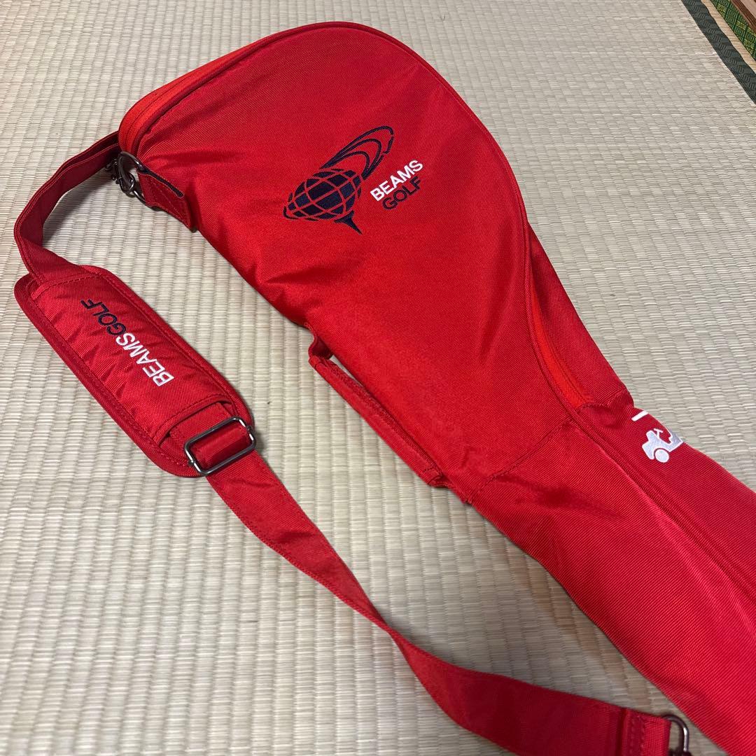 美品【BEAMS GOLF】クラブケース　キャリーバッグ　赤
