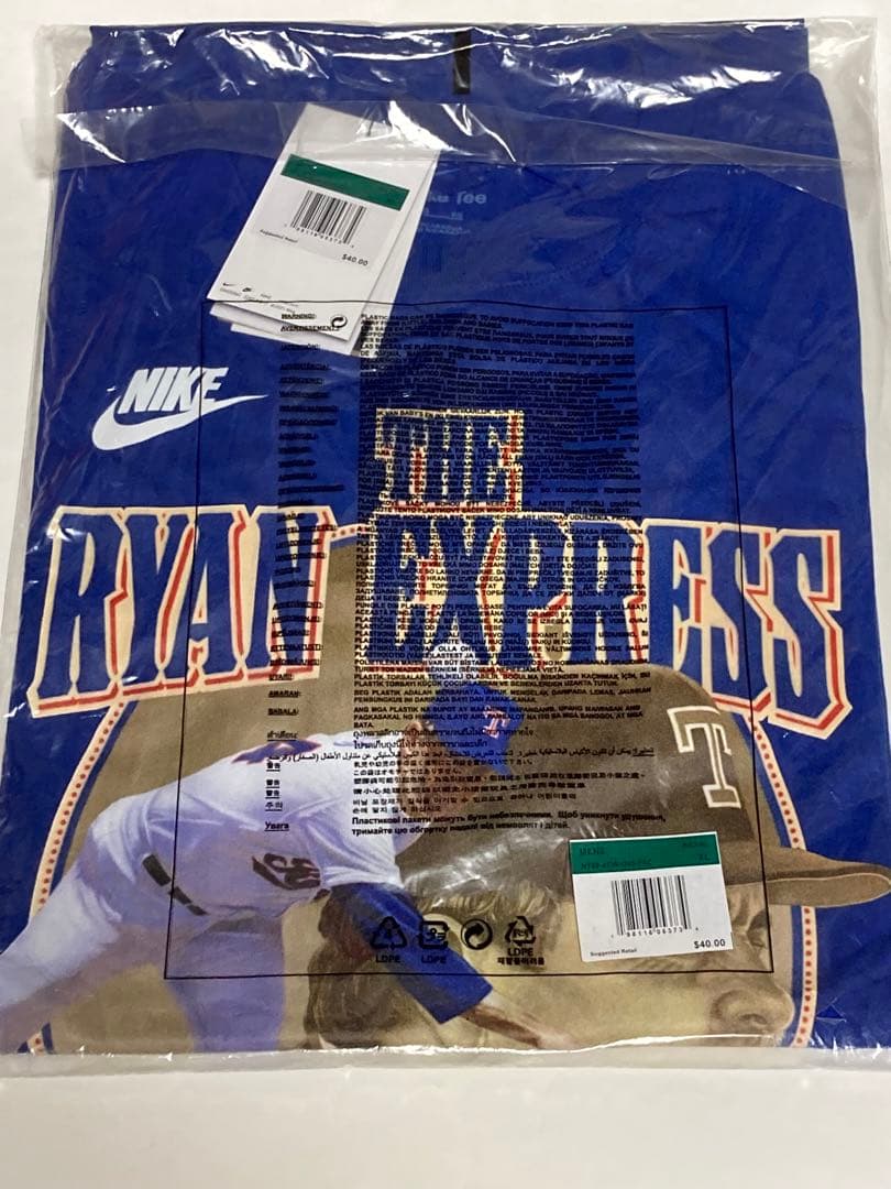 100%正規品XL青ノーラン・ライアン復刻モデルNIKEレンジャーズ日本未発売