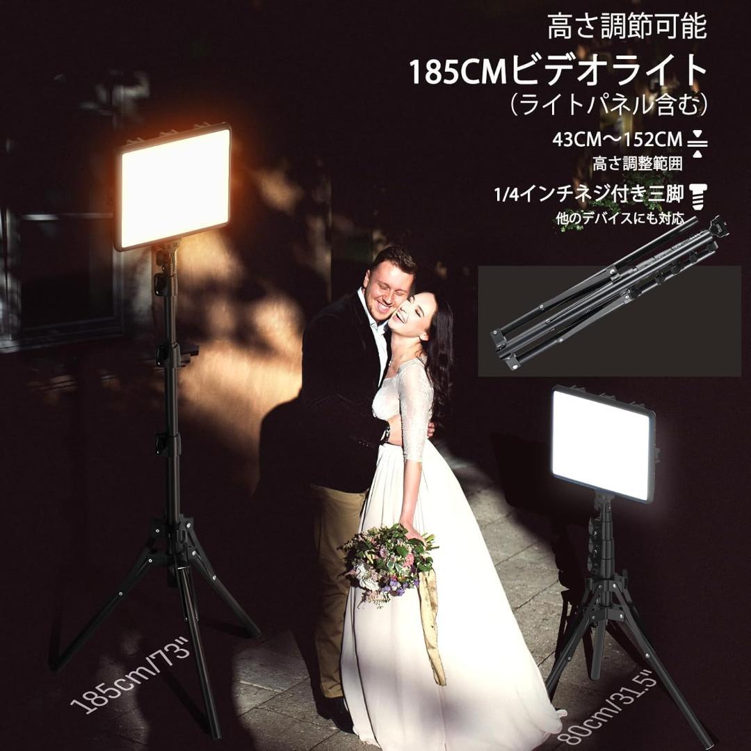 撮影用ライト 2パック15Wビデオライト 照明キット 調光可能LEDライト