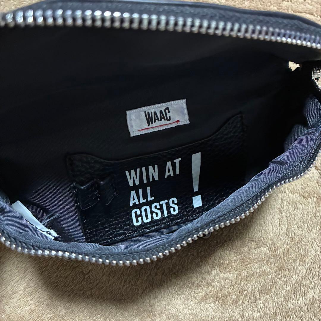 waak ブラックレザー　ウエストポーチ