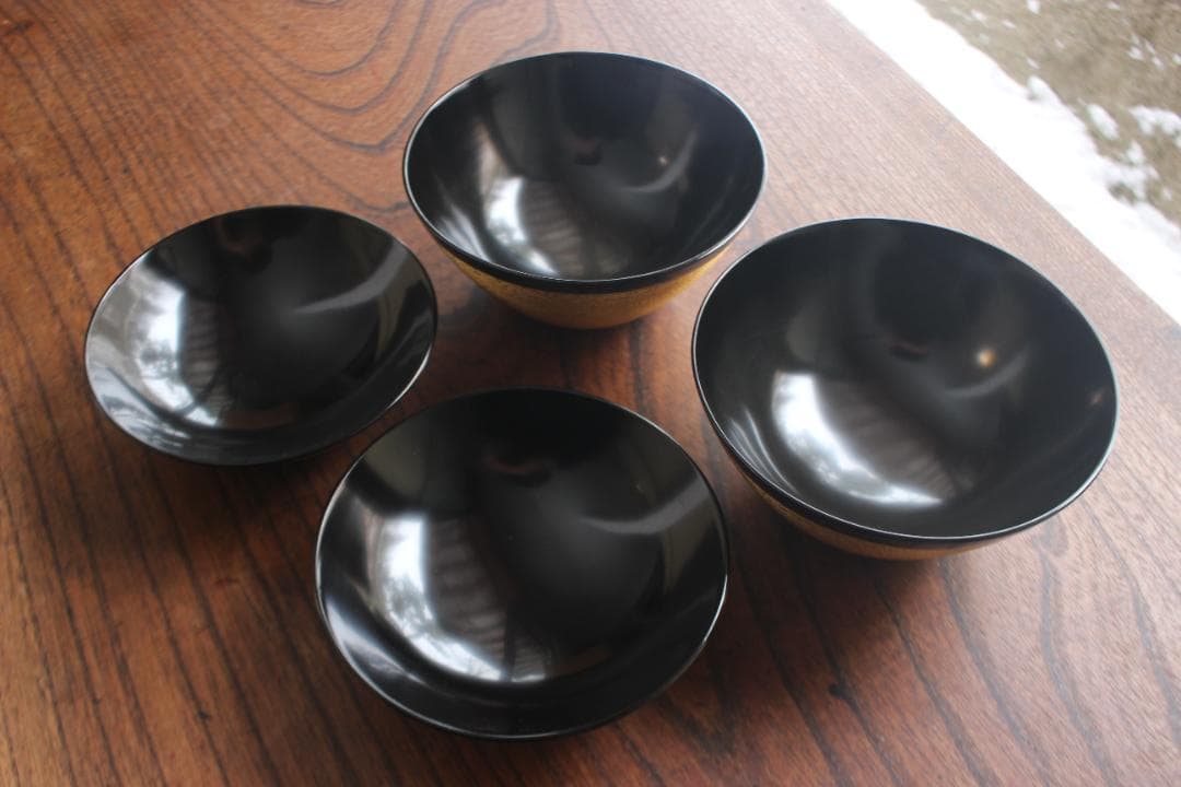 時代逸品！極上金塗糸目の美しいお椀2点（検輪島塗京塗雑煮椀