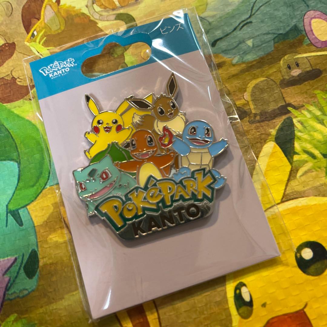 【限定】ポケパーク　カントー　ピンバッジ　キーホルダーセット