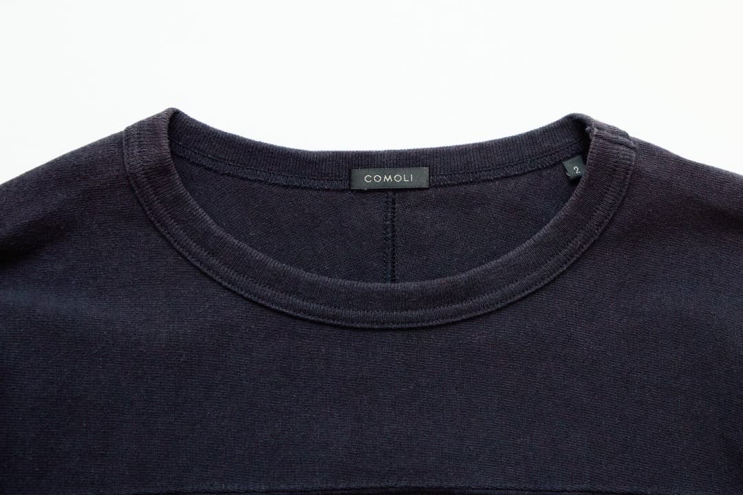 COMOLI 23SS フットボールTシャツ ネイビー サイズ2 コモリ