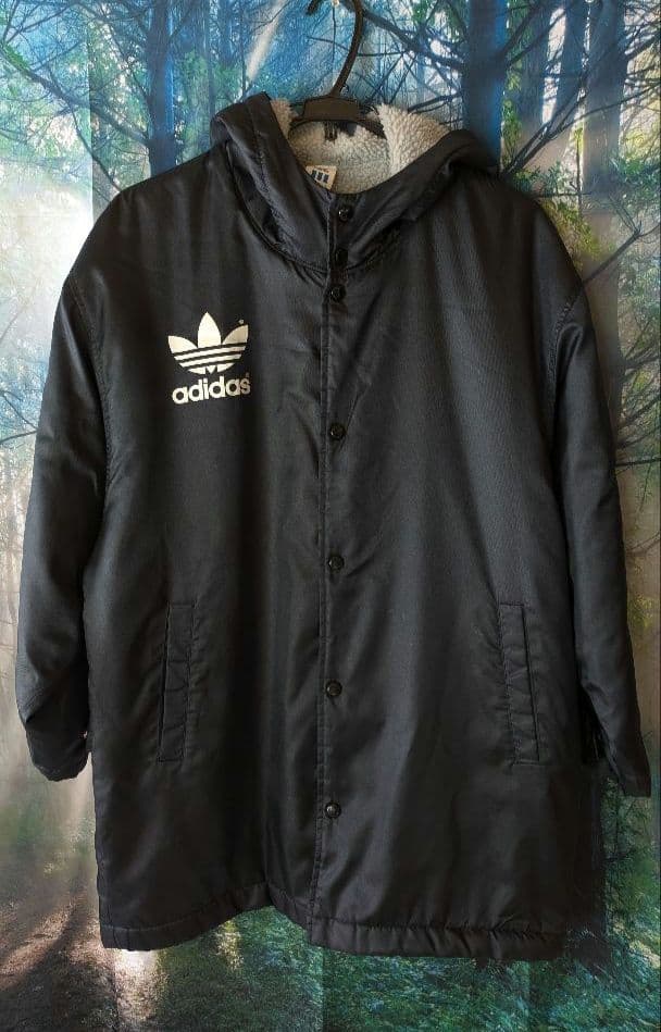 adidas 90s ヴィンテージ ビッグトレフォイル ベンチコート 裏ボア