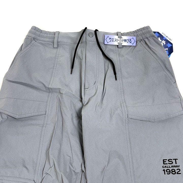 新品 キャロウェイ 8WAYストレッチ シワナイロン 撥水 パンツ 灰 L
