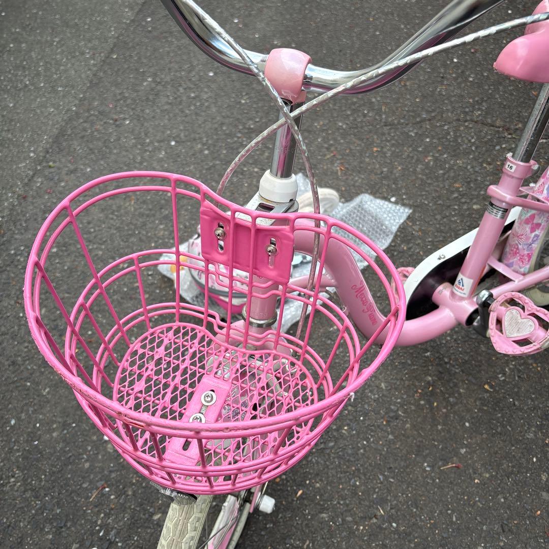 メゾピアノ16インチ幼児用自転車 ミラー、バスケット付き