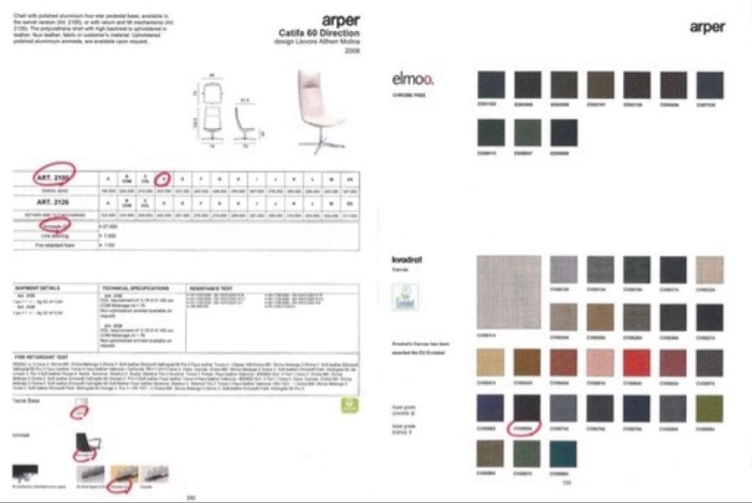 Arper Catifa60 Direction ハイバックチェア