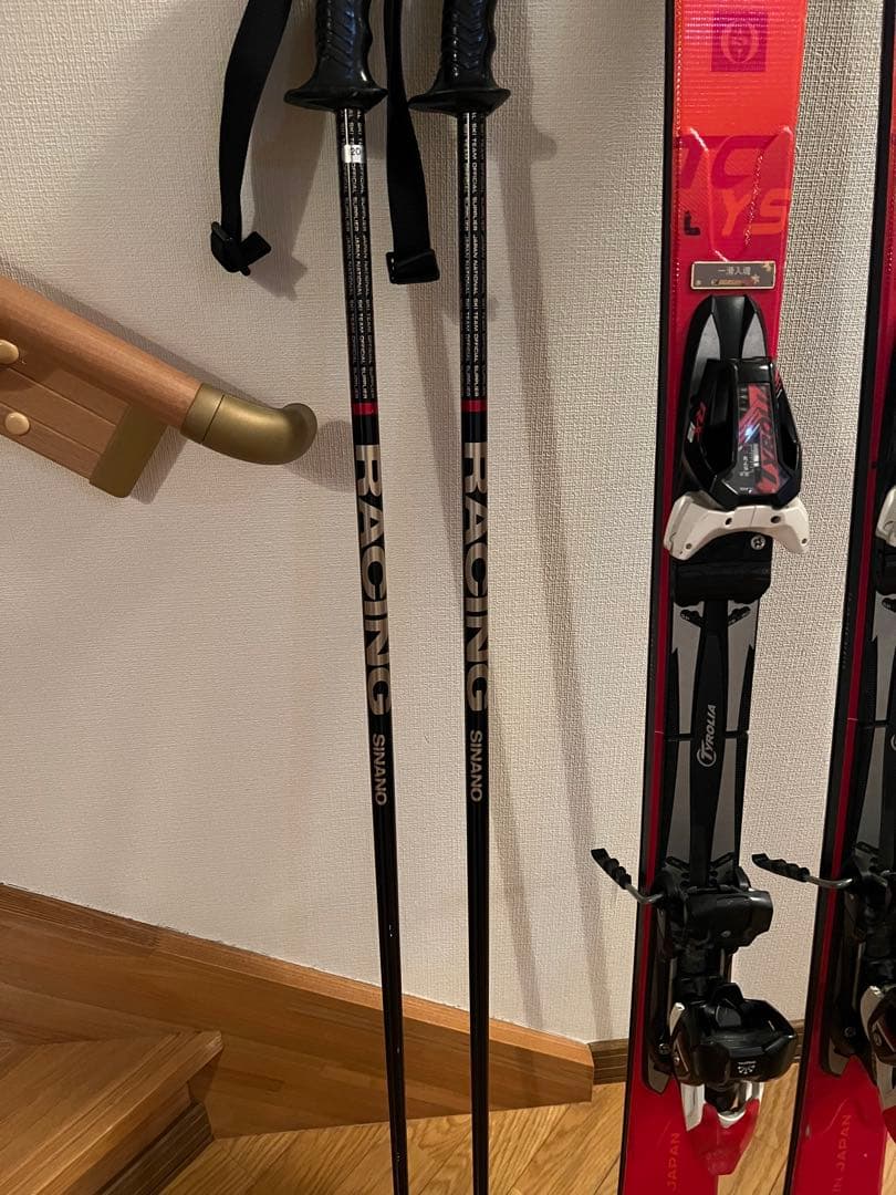 OGASAKA TC-YS 165cm 基礎スキー板　ストック付き