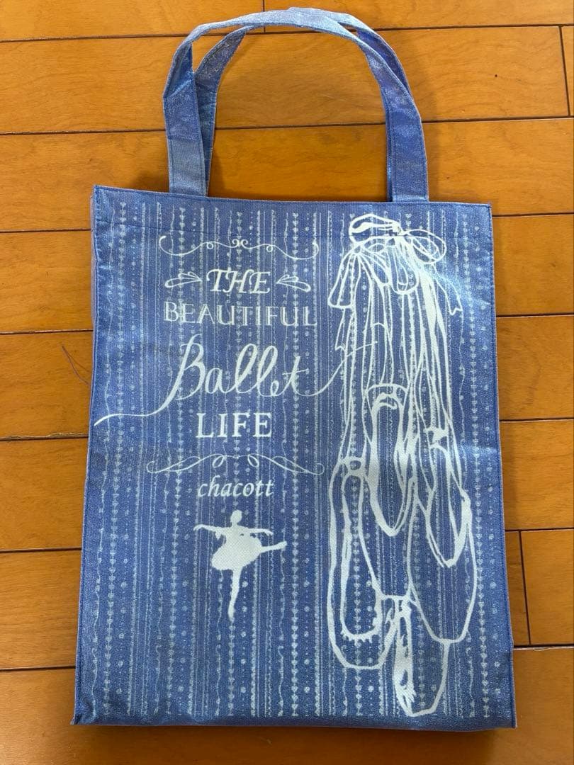 チャコット 水色 レース　花柄 バレエレオタード M 新品 おまけトートバック付