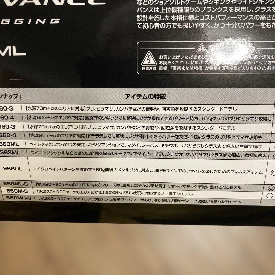 未使用　シマノ 25 ソルティーアドバンス ライトジギング S63ML