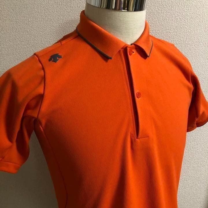 デサント ゴルフ スポーツ シャツ ポロシャツ オレンジ系 Mサイズ