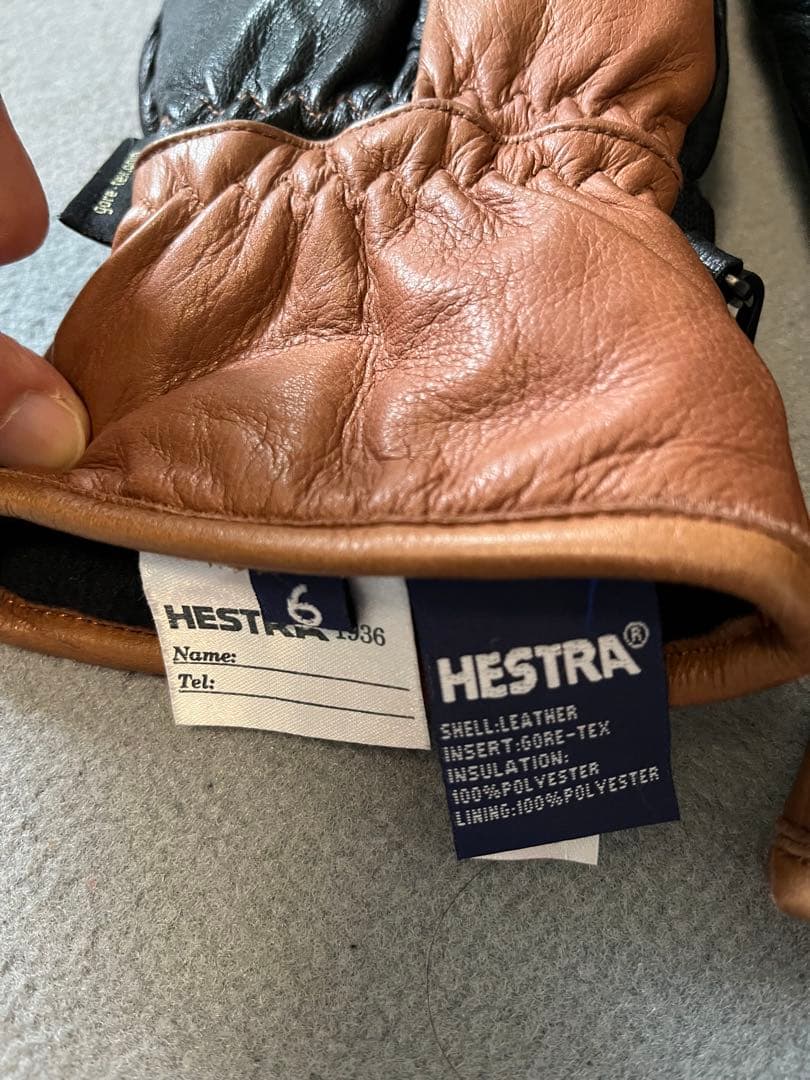 超美品！HESTRA GORE-TEX ミトングローブ ブラウン/ブラック