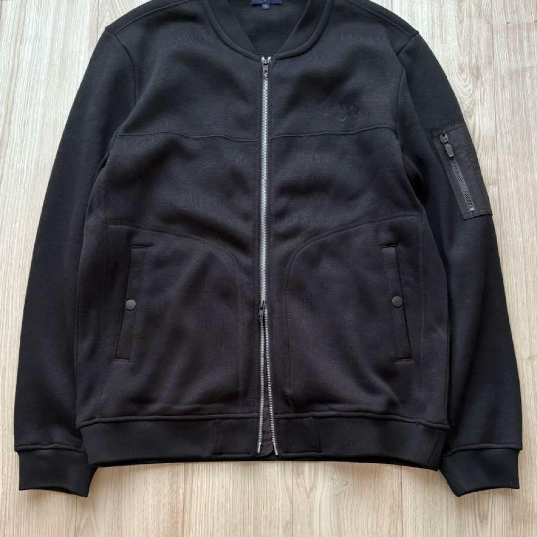 【極美品】Callaway キャロウェイ ゴルフウェア 3L ニットブルゾン 黒