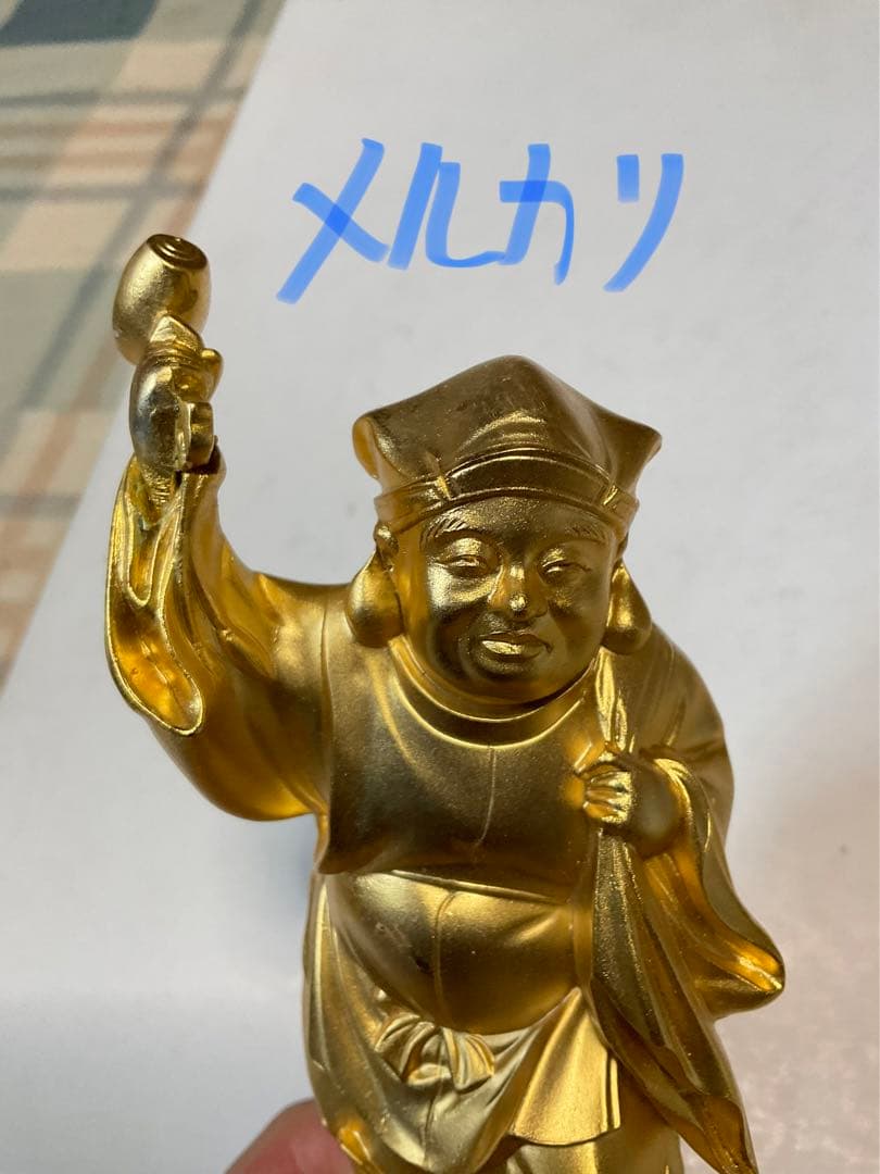 黄金の大黒様。縁起物。重さが有ります。【ケース無し、美品、24KGP製】。