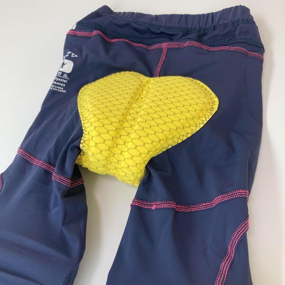 【新品】サイクルパンツ Mサイズ ネイビー×ピンク ランバイク ストライダー