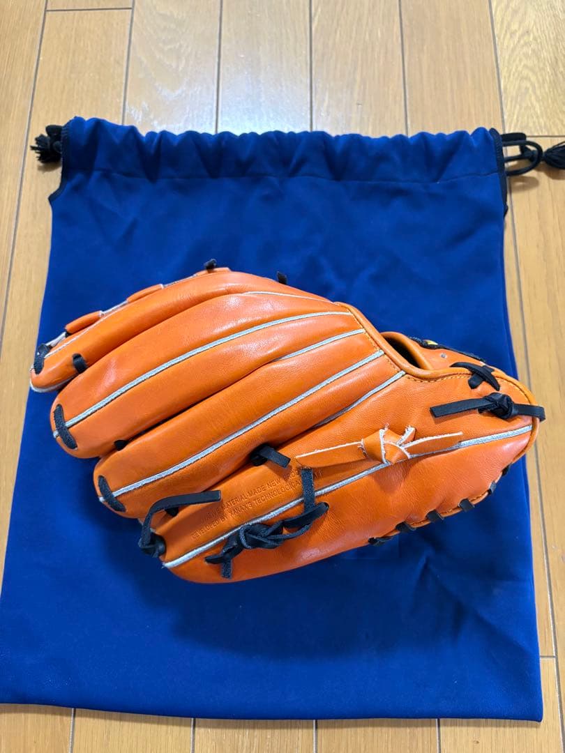 オマケ付き ザナックス 軟式内野手用グローブ オレンジ