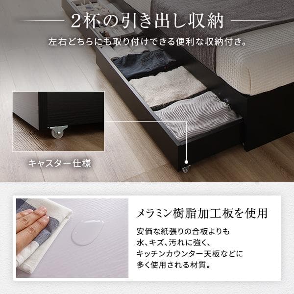 ベッド  ホワイト セミダブル ポケットコイルマットレス付きds-2333084
