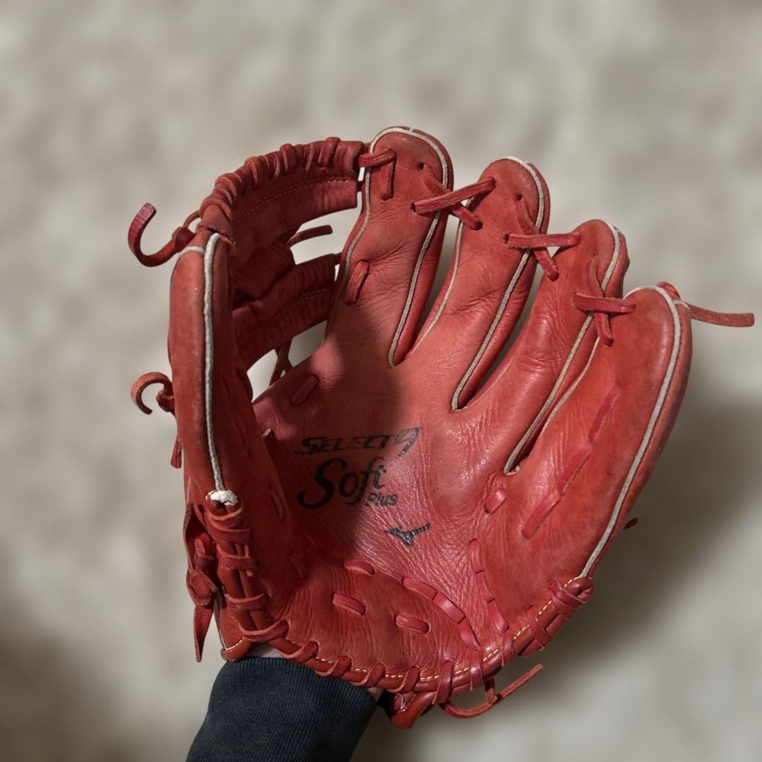 Mizuno Select Soft Plus 軟式グローブ レッド