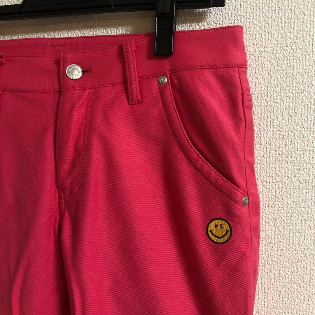 パーリーゲイツ 冬用 裏起毛 パンツ ピンクレッド サイズ1