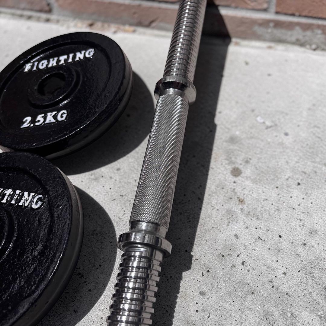 ダンベルセット 約26kg 可変式 28mm プレート付き ホームジム