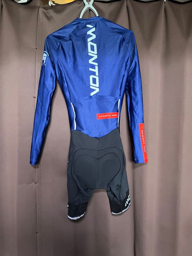 MONTON 裏起毛長袖サイクルジャージ セパレートタイプ M ブルー