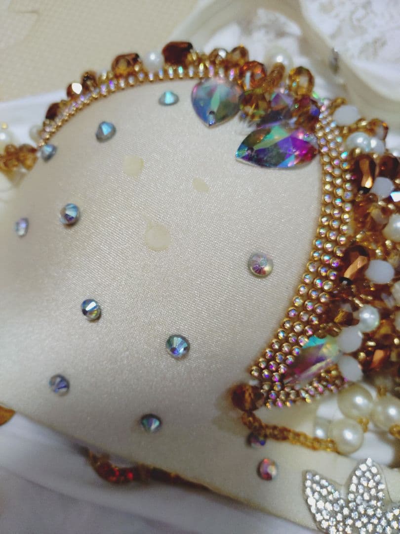 ベリーダンス バラディドレス　レース ホワイト
