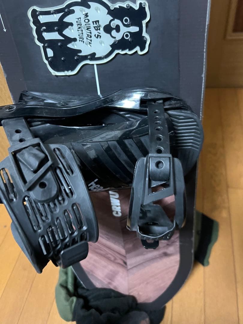 最終値下げスノーボード CRWU ブラック/グリーン ビンディング付き