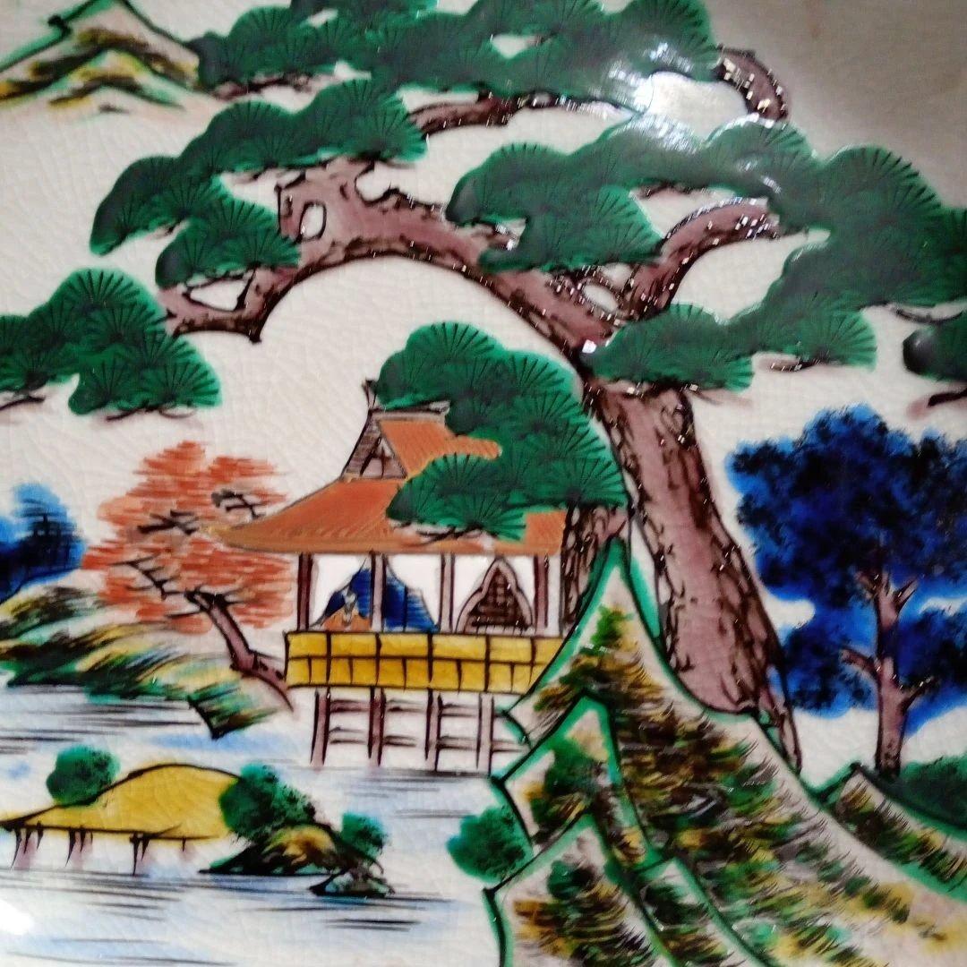 八角形の風景画皿　額皿　昭和レトロ
