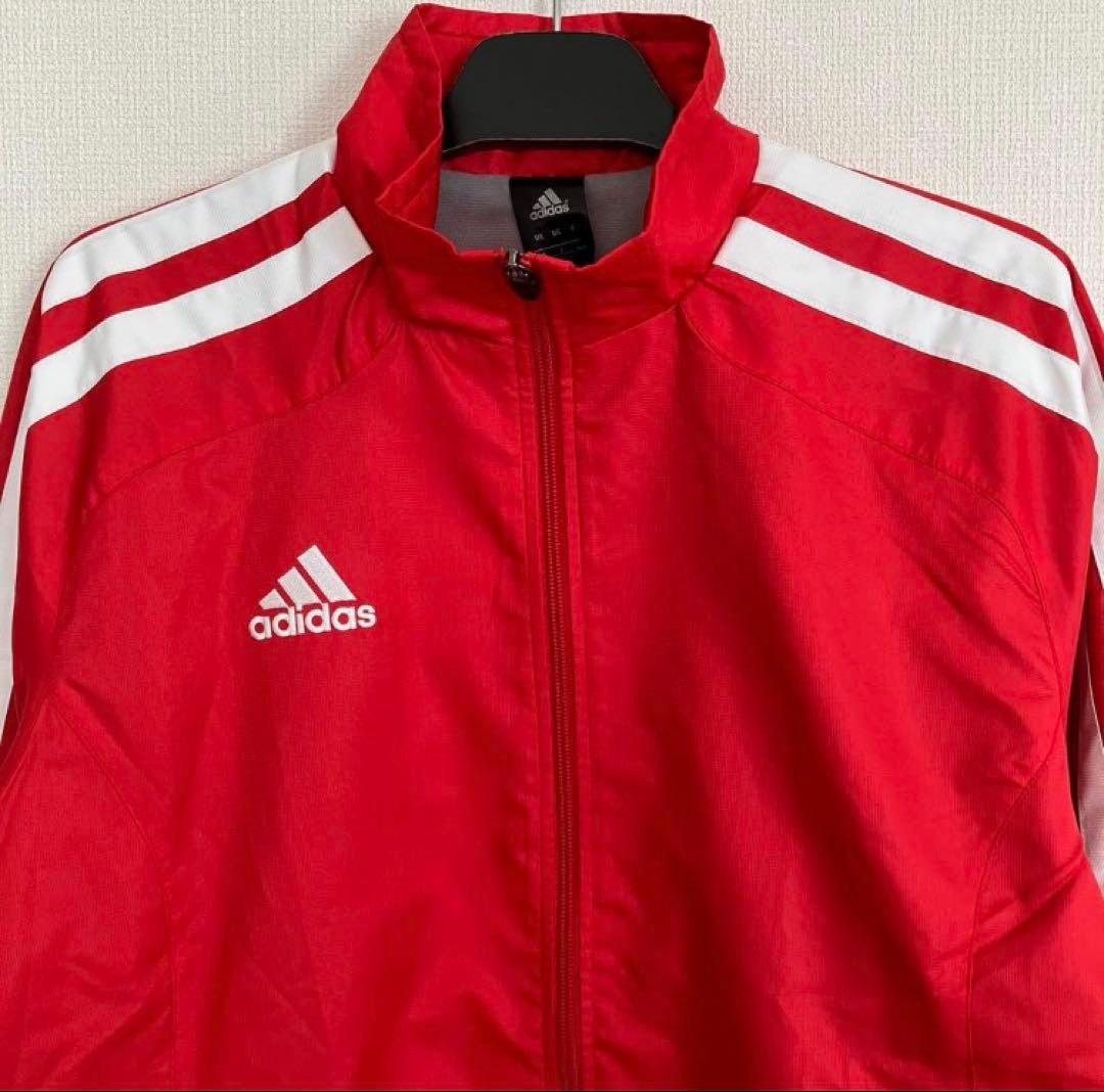 新品タグ付✨adidas アディダス ウィンドブレーカー レッド 赤 L 防風