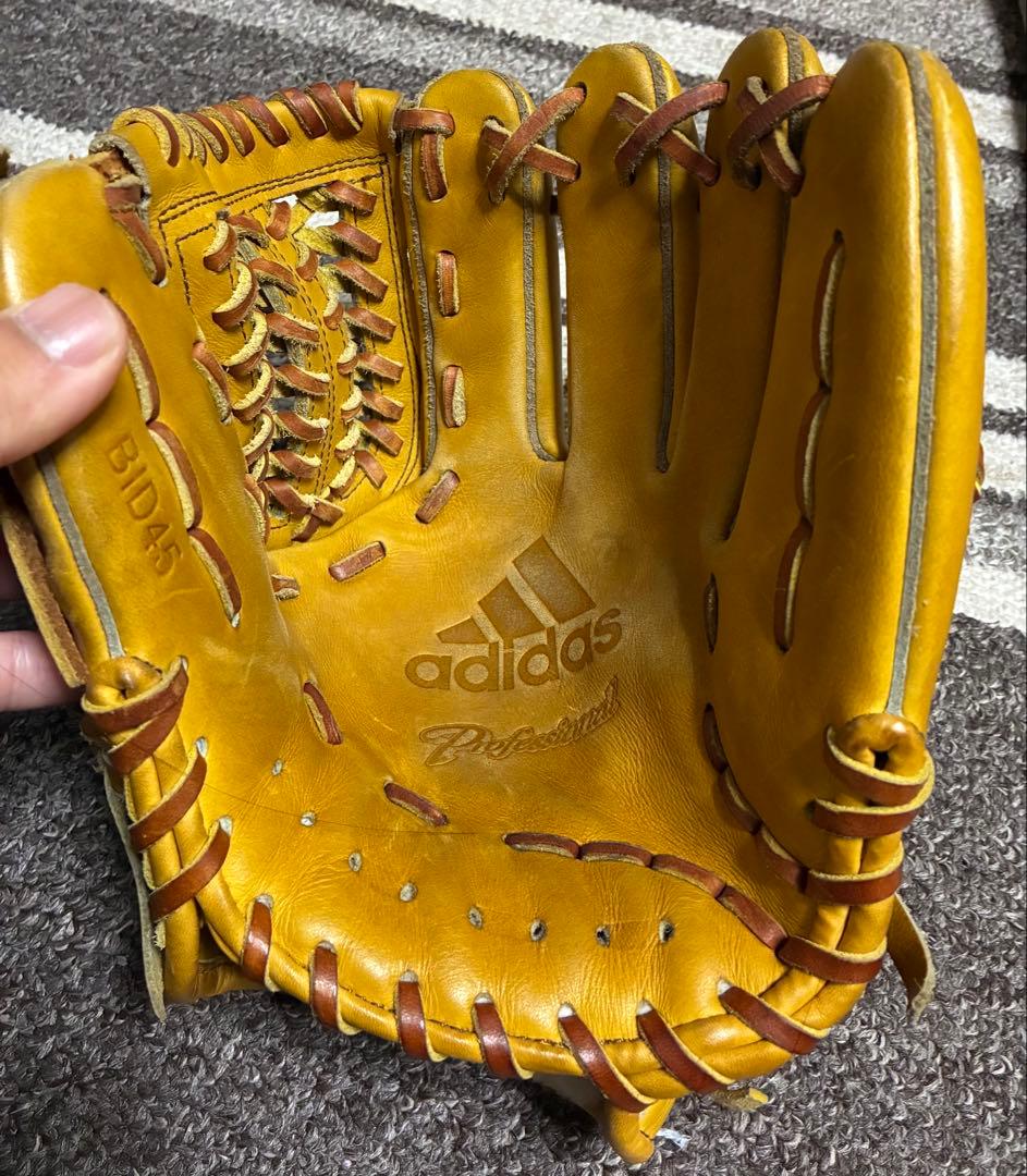 大幅値下げ交渉可能　希少　adidas 硬式グローブ イエロー