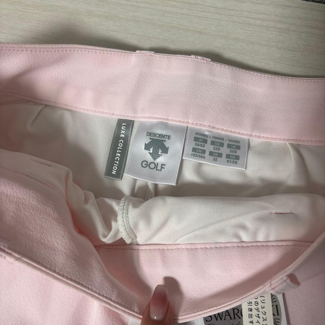 DESCENTEGOLFピンク フリル付き ゴルフスカート