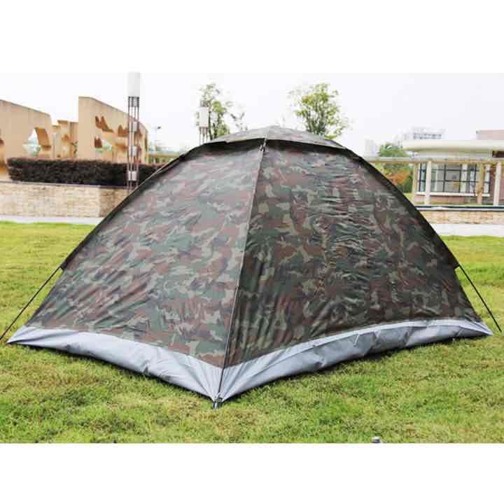 防水PU1000mmポリエステルテント用の屋外ポータブル単層キャンプテント迷彩