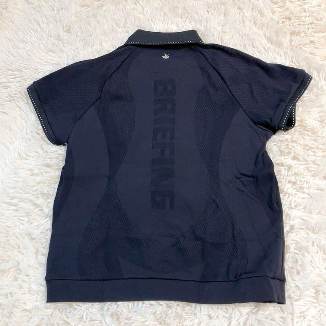 【超美品】BRIEFING　ポロシャツ　バックロゴ　ブラック　S　ゴルフ
