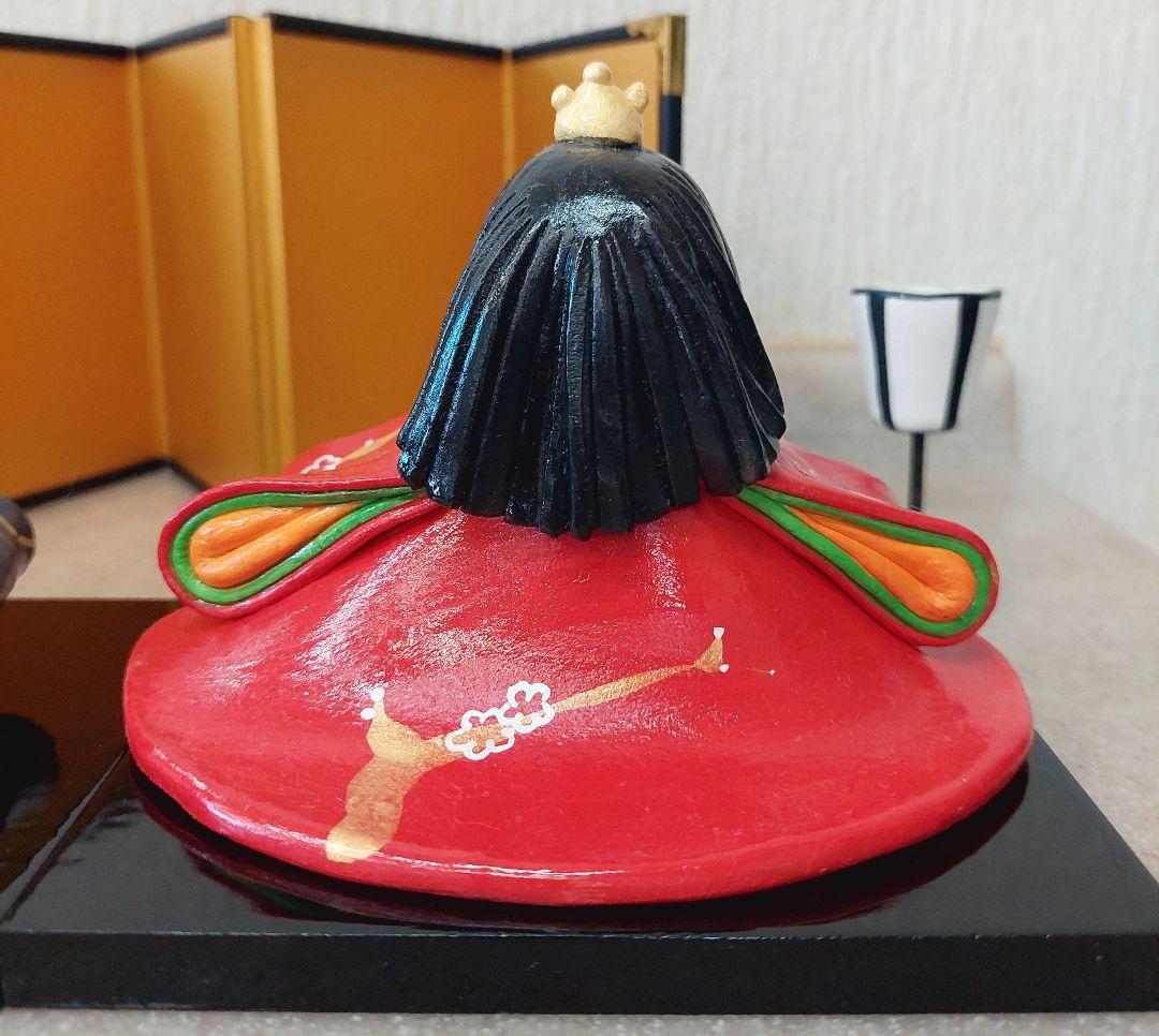 【紙粘土ハンドメイド】ひな人形 背景屏風付き